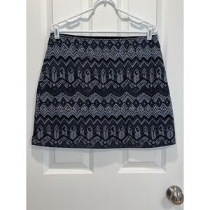 Athleta Women Grey Black Geometric Tribal Print Active Skirt Size L 62366